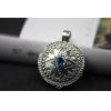 Handmade 925 Sterling Silver Blue Zircon Gaudencio Box Pendant