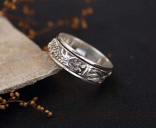 Handmade Sterling Silver Spinning Ring- Dragon Handmade Sterling Silver Spinning Ring- Dragon