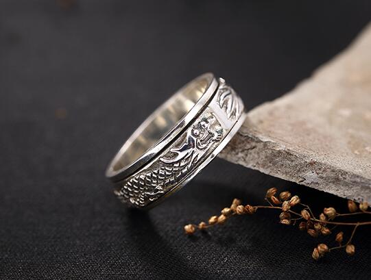 Handmade Sterling Silver Spinning Ring- Dragon Handmade Sterling Silver Spinning Ring- Dragon