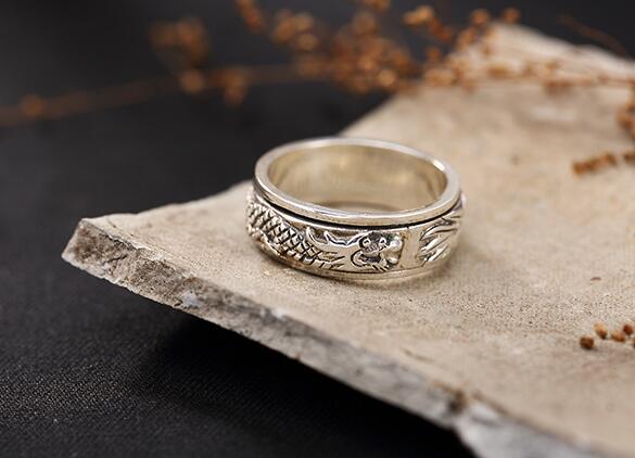 Handmade Sterling Silver Spinning Ring- Dragon Handmade Sterling Silver Spinning Ring- Dragon