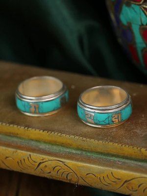 Newest Tibetan Silver Om Mani Padme Hum Retro Rotatable Ring Newest Tibetan Silver Om Mani Padme Hum Retro Rotatable Ring