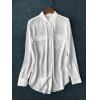 Ladies Silk Solid Color Basic Style Blouse Shirt Top